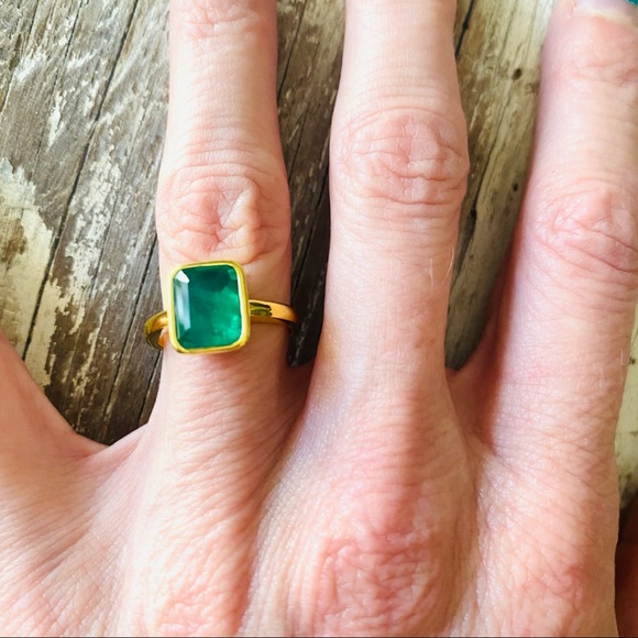 18k gold plated emerald ring - Picture 6 of 6